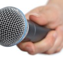 Interview with microphone